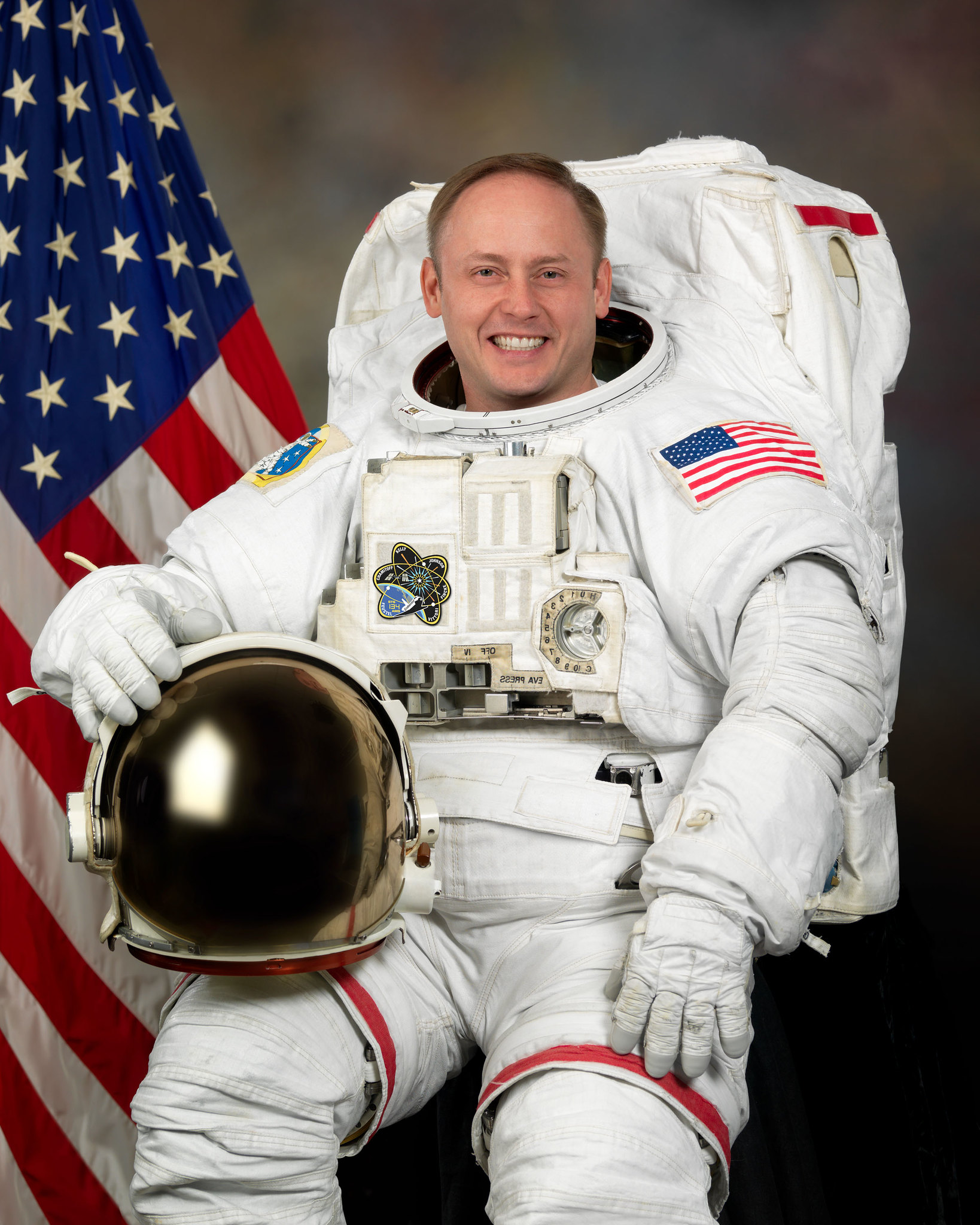 EMF Aerospace founder in an EVA spacesuit